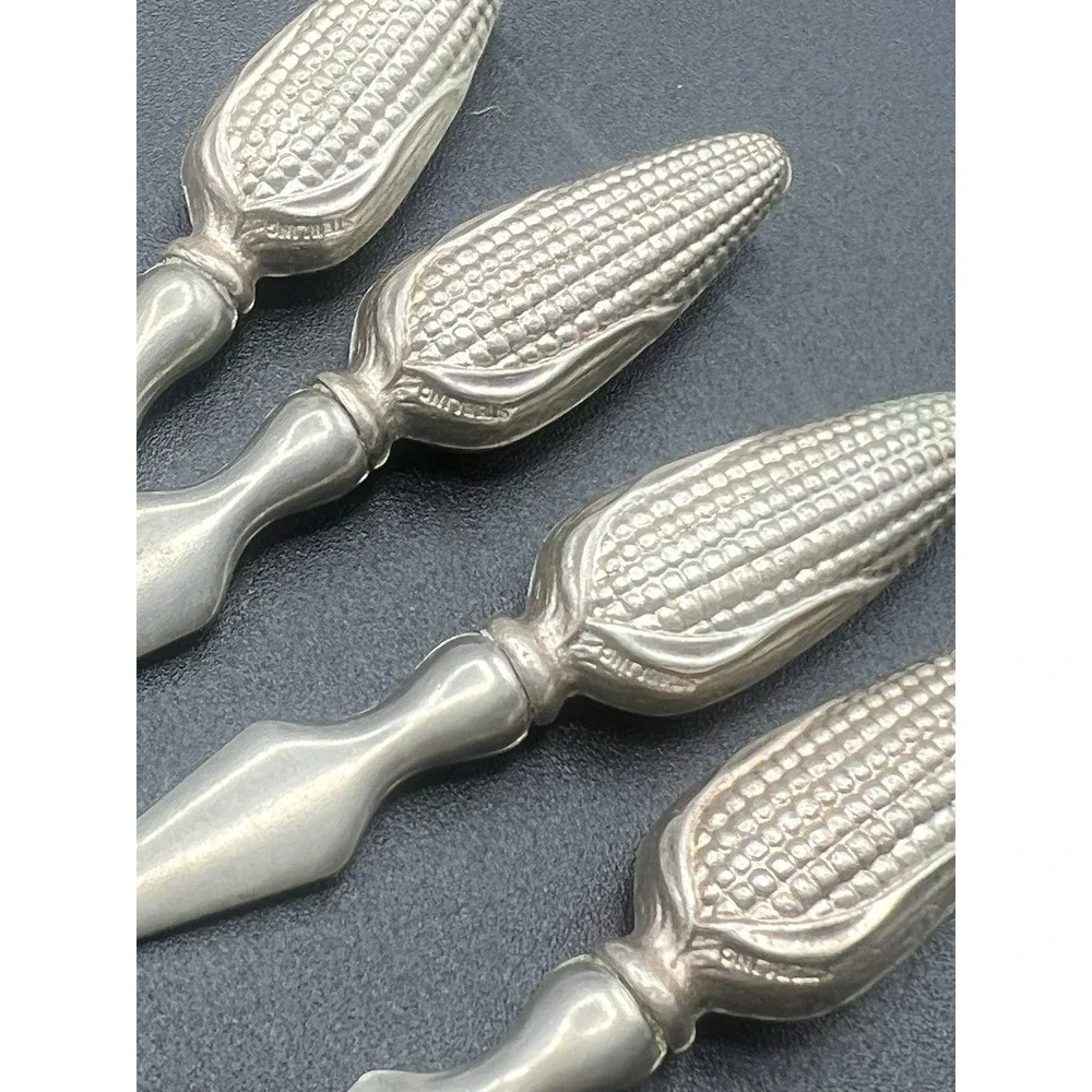 VTG Sterling Silver Corn on the Cob Holders Set of 4 Corn Picks 1.37 Ounces